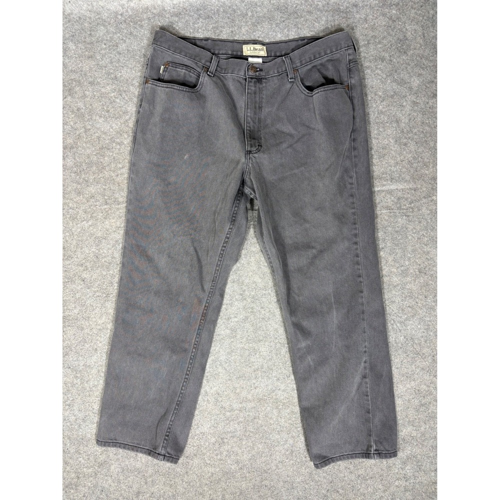 LL Bean‎ Classic Fit Jeans Mens 38x28 Charcoal Gray Cotton Denim Pants 220626